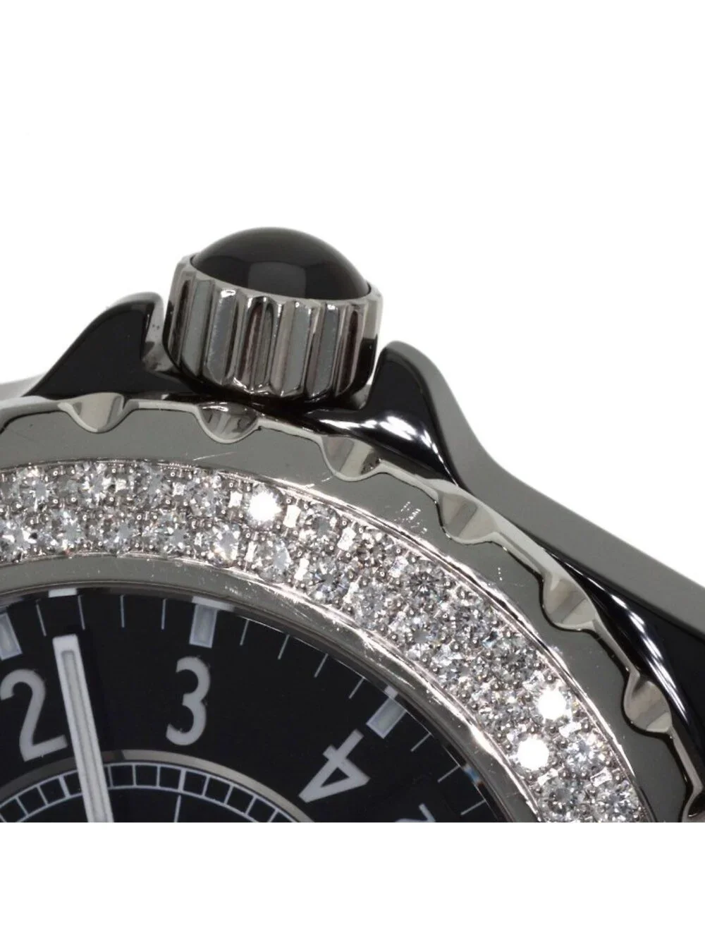 Chanel 38 2 Heavy Diamond Bezel Watch Ceramic